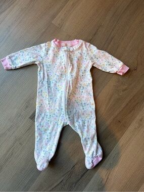 Baby Club Chic Pink Floral One-Piece Footed Pajamas